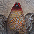 Copper Pheasant:560*380mm, Acrylic color/gold leaf/Pastel/Arshes papier, 2011, Private collection